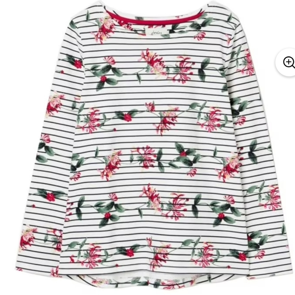 Joules Women's Harbour Print Long Sleeve Jersey Top Nwot 6